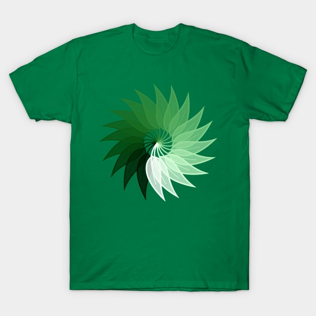 Green Spiral Swirl T-Shirt by Girona